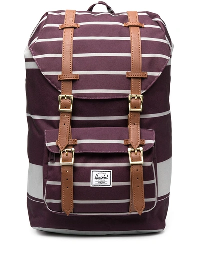 Herschel Supply Co Little America Striped Backpack In Purple