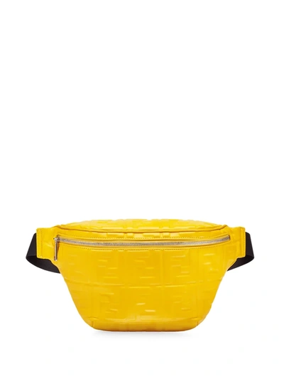 Fendi Embossed Ff Motif Belt Bag In Yellow