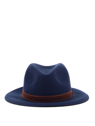 Borsalino Jones Felt Hat In Dark Blue