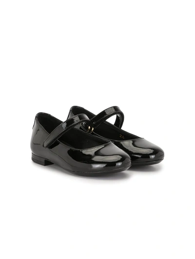 Dolce & Gabbana Kids' Varnished Ballerina Shoes In Black