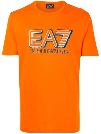 Ea7 Big Logo Printed T-shirt In Orange