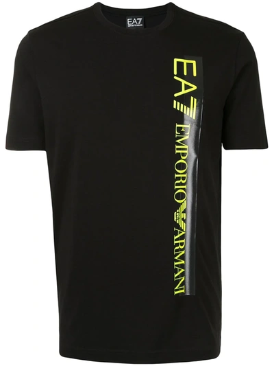 Ea7 Logo Print Short-sleeved T-shirt In Black