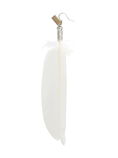 Ann Demeulemeester Earring Feather In White