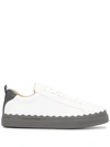 Chloé Lauren Two-tone Sneakers In White