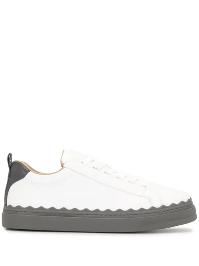 Chloé Lauren Two-tone Sneakers In White