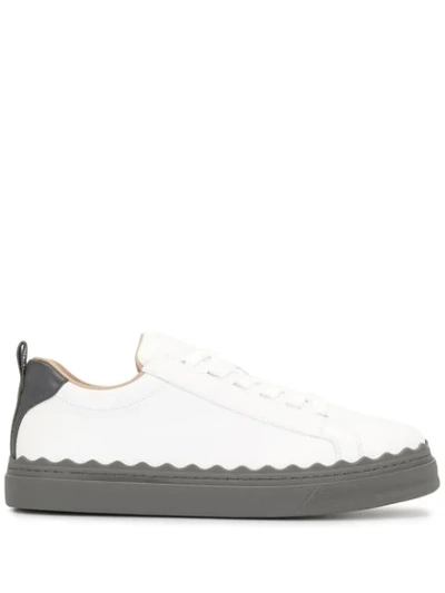 Chloé Lauren Two-tone Sneakers In Burnt Grey