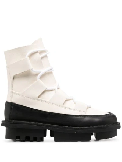 Trippen Proof Rubber-edge Leather Boots In White