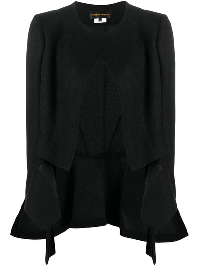 Comme Des Garçons Ruffle-tail Tailored Jacket In Black