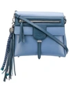 Tod's Tassel Flap Shoulder Bag In Blue