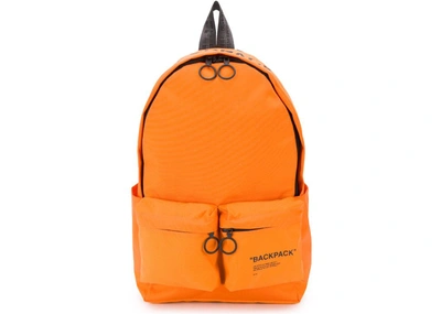 Pre-owned Off-white Printed Quote Backpack "backpack" Orange/black