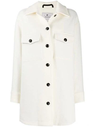 Woolrich Fringe Sleeve Coat In White