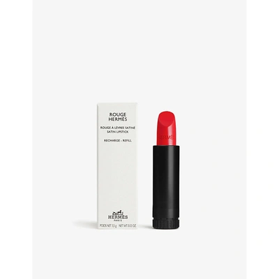 Hermes 64 Rouge Casaque Rouge Satin Lipstick Refill 3.5g In 64 Rouge Casaque