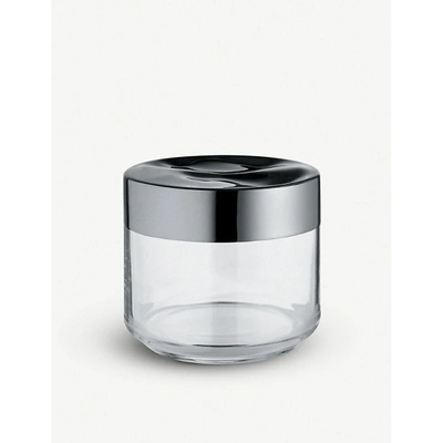 Alessi Julieta Glass And Stainless Steel Jar 9.3cm In Nocolor
