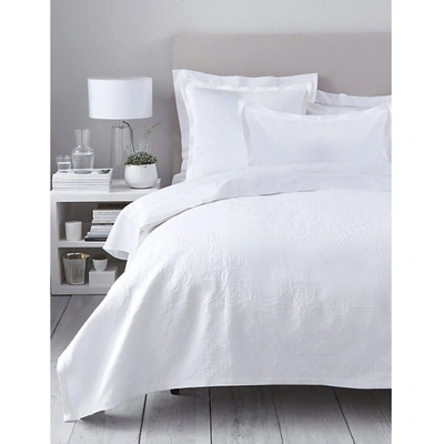 The White Company Etienne Single Bedspread 190cm X 250cm In White