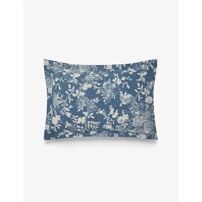 Ralph Lauren Oxford Floral Cotton Pillowcase 51x71cm In Blue