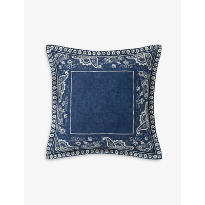 Ralph Lauren Cottage Cotton-percale Pillowcase 65cm X 65cm In Blue