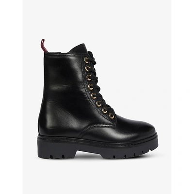 Claudie Pierlot Anna Lace-up Leather Ankle Boots