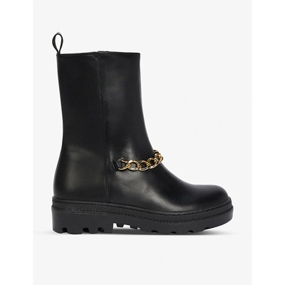 Claudie Pierlot Alegria Chain-embellished Leather Boots In Black