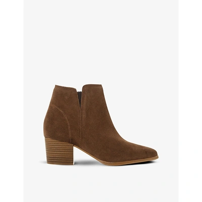Dune Payge Nubuck Leather Ankle Boots In Taupe-suede