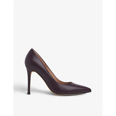 Lk Bennett Fern Nappa Leather Courts In Red-wine