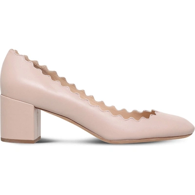 Chloé Elf 50 Leather Courts In Pale+pink