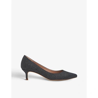 Lk Bennett Audrey Pointed-toe Suede Courts In Gry-grey