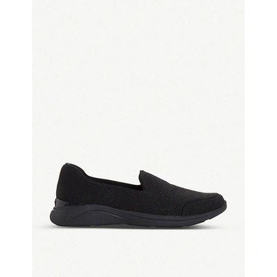 Dune E Emily Slip-on Fabric Trainers In Black+plain+fabric