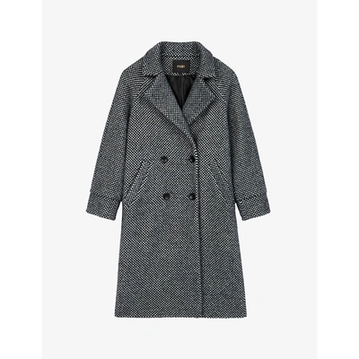 Maje Gabyne Double-breasted Wool-blend Coat In Gray