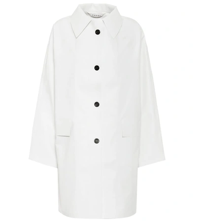 Kassl Editions Womens White Oil Coated Cotton-blend Coat S