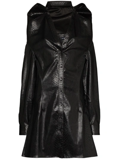 Y/project Snake-print Faux-leather Midi Dress In Black