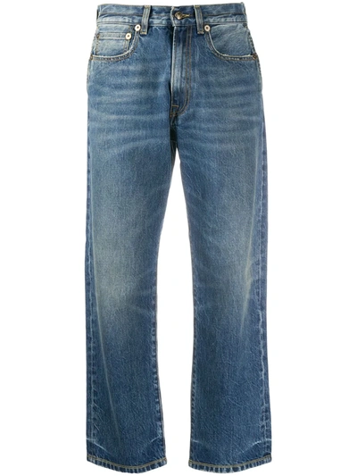 Ports 1961 Cropped Wide-leg High-rise Denim Jeans In Blue