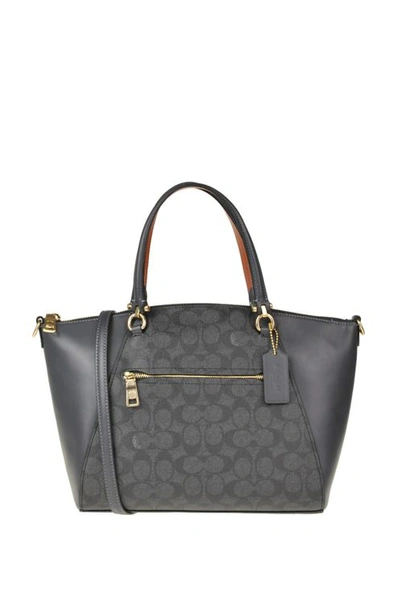 Coach Designer Logo Print Tote Small  Bag In Grey