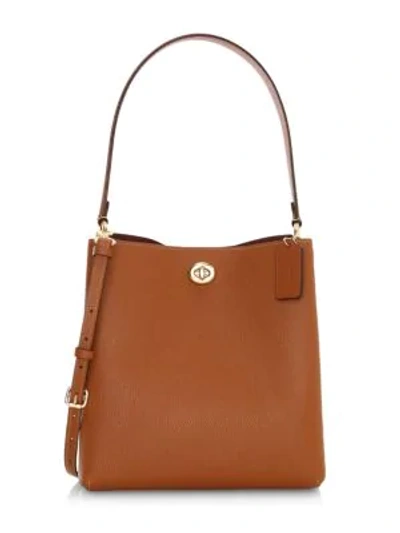 Coach Charlie Leather Bucket Bag In Brown