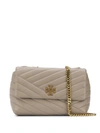 Tory Burch Kira Chevron Small Leather Crossbody In Neutrals