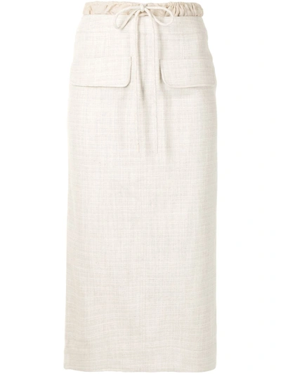 Rejina Pyo Women's Taylor Drawstring Cotton-linen Pencil Skirt In Neutral