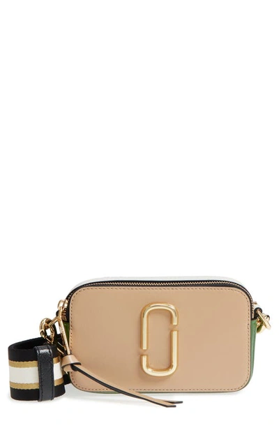 Marc Jacobs The Snapshot Leather Crossbody Bag In Sandcastle Multi