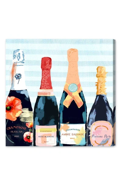 Oliver Gal Champagne Flower Canvas Wall Art In Blue