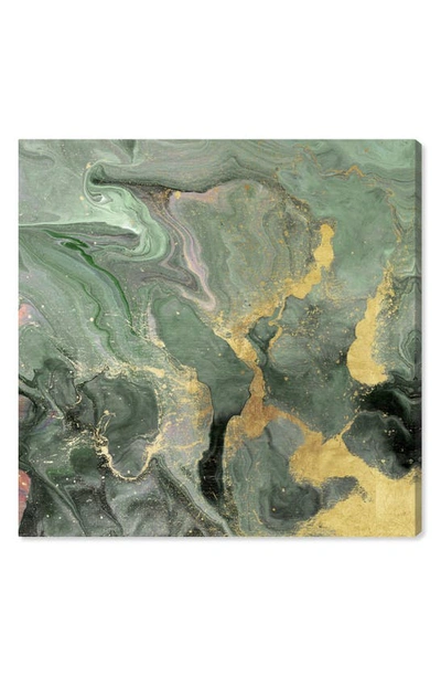 Oliver Gal Jade Cosmos Canvas Wall Art In Green Yellow Black