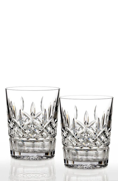 Waterford Lismore Set Of 2 Lead Crystal Double Old Fashioned Glasses In Clear