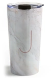 Deny Designs Marbled Monogram Travel Mug In J