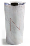 Deny Designs Marbled Monogram Travel Mug In N