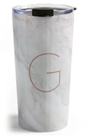 Deny Designs Marbled Monogram Travel Mug In G