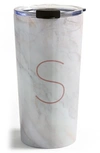 Deny Designs Marbled Monogram Travel Mug In S