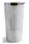 Deny Designs Marbled Monogram Travel Mug In L