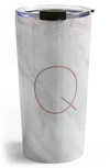 Deny Designs Marbled Monogram Travel Mug In Q