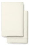 Boll & Branch 360 Thread Count Set Of 2 Organic Cotton Percale Pillowcases In Ivory