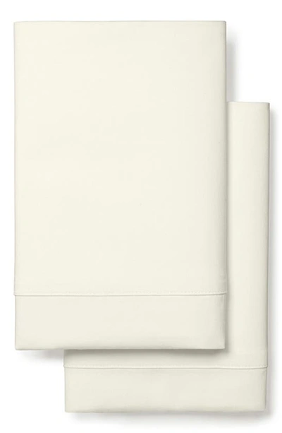 Boll & Branch 360 Thread Count Set Of 2 Organic Cotton Percale Pillowcases In Ivory