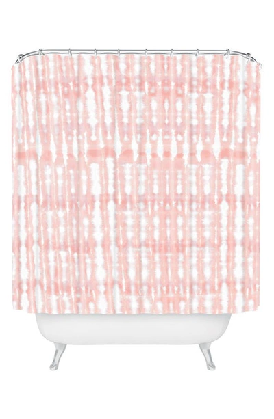 Deny Designs Shibori Plaid Shower Curtain In Pink