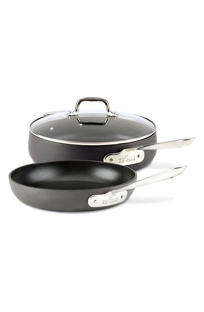 All-clad Ha1 Hard Anodized 3-piece Saute Pan Set In Black