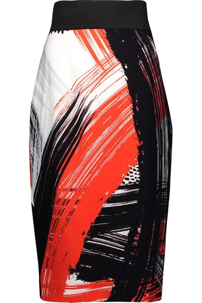 Milly Printed Crepe Midi Skirt